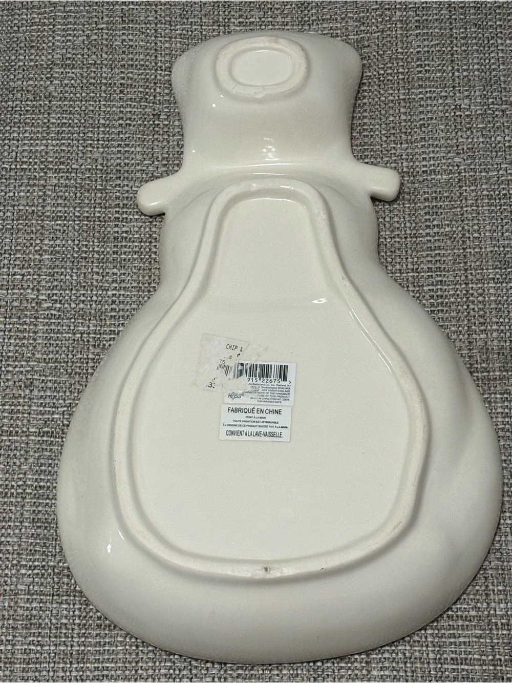 Ceramic Snowman Chip, Dip, Candy and Nut Serving Tray Holiday Decor Christmas
